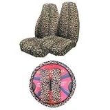 41xtiaaR27L. SL160  5 Piece Safari Animal Print Auto Interior Gift Set   2 Cheetah Front Bucket Seat Covers, 1 Cheetah Steering Wheel Cover, and 2 Cheetah Shoulder Harness Pressure Relief Cover