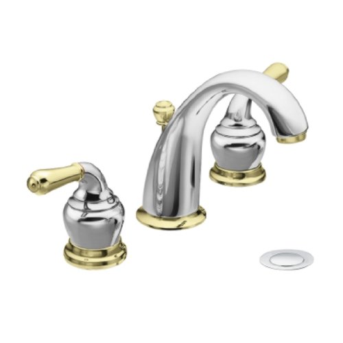 Moen Monticello Two Handle Satine Lavatory Faucet w/ Drain Assembly