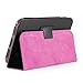 GMYLE(TM) Black PU Leather Hot Pink Interior Slim Folio Magnetic Flip Stand Case Cover with Sleep/ Wake Function for Barnes & Noble Nook HD 7