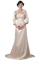 Strapless Taffeta Evening Dress/Mother-of-the-Bride Dress/Prom Dress 