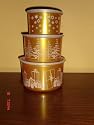 Tupperware Holiday 3 Pc Canister Set Gold