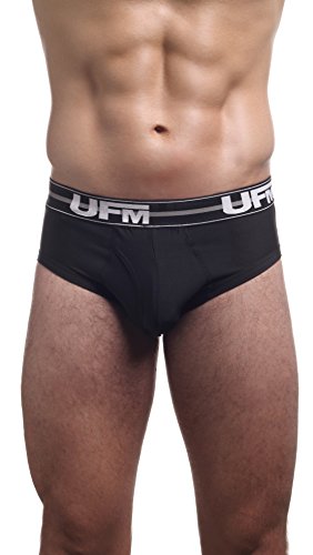 UFM Underwear for Men Adjustable Athletic Support Brief L (32-34) Black