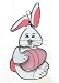 Pink and White Bunny and Egg Stained Glass Suncatcher