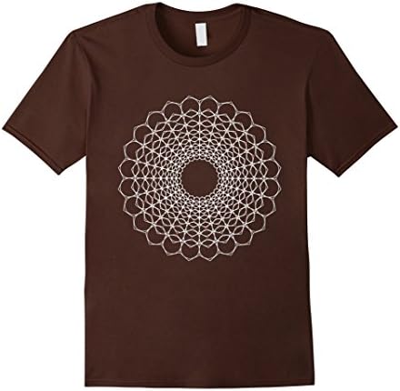 Men's Sacred Geometry Multidimensional Wormhole T-Shirt Large Brown