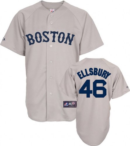 MLB Youth Boston Red Sox Jacoby Ellsbury Road Gray Short Sleeve 6 Button Synthetic Replica Baseball Jersey Fall 2011  (Road Gray, Small)