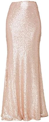 Uppretty Maxi Sequin Skirts Evening Party Women Skirts Bridesmaid Plus M Champagne