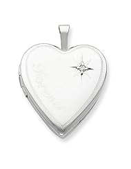 Sterling Silver 20mm Forever With Diamond Star Heart Locket