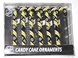 BOSTON BRUINS Team Logo & Colors CANDY CANE CHRISTMAS ORNAMENT SET (6 pack)