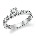Diamond Engagement Ring In 14K White Gold - EGL Certified, Round, 0.62 Carat, J Color, SI3 Clarity