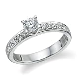 Diamond Engagement Ring in 14K Gold / White - Certified, Round, 0.60 Carat, F Color, VS1 Clarity