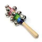 Baby Rassel Glocken Spielzeug Holzrassel Schellenstab Schellenrassel Glockenstab -