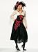 3Pc Gold Doubloon Pirate Includes Lace Sleeved Top Long Skirt & Striped Sash