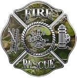 Firefighter Fire Rescue Firefighter Decal Real Camo 4