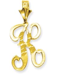10k Yellow Gold Initial K Charm