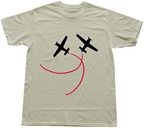 GZG Men's Aviation Air Show Airplanes 2 Cotton T-Shirt Natural L