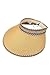 Aesthetinc Big Wide Paper Straw Roll Up Sun Visor Hat with Weave Design (Natural)