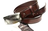 Dark Brown Distressed style Italian Leather Belt - designer Metal buckle