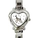 Afgan Hound Heart Shaped Italian Charm Dog Watch