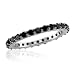 14k White Gold BLACK Diamond Eternity Band Ring - 1.00 carat