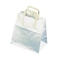 100 Tragetaschen, Papier 26 cm x 25 cm x 17 cm weiss mit Tragegriff und Einzel EAN