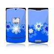 Retro Blue Flowers Design Protective Skin Decal Sticker for Motorola RAZR V3xx Cell Phones
