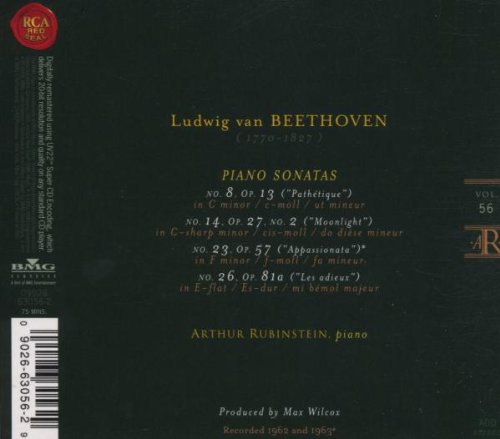 Cover image : Beethoven:Piano Sonatas / Rubinstein Collection Vol. 56