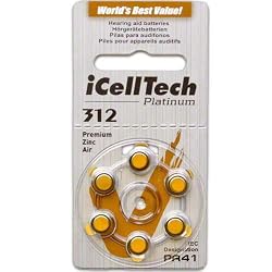 iCellTech Size 312 Hearing Aid Batteries (60 batteries)