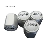 AGT Aluminum Silver Valve Caps Tire Cap Stem for Jeep Wheels (Pack of 4)
