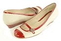 COLE HAAN Nike Air Elly Mary Jane Wedge Natural Linen/ Cherry