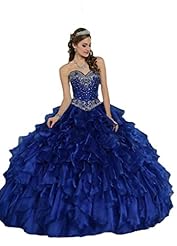  Sweetheart  Crystals Crystal Beaded Organza  Ball Gown Prom Dress/Quinceanera Dress/Party Dress  With Ruffles