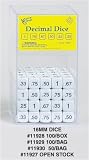 16mm Opaque Math Dice, Decimals 1, .75, .67, .50, .33, .25