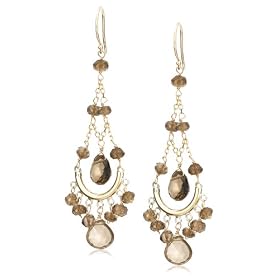 14k Yellow Gold Smoky Quartz Chandelier Earrings by Amazon.com Collection