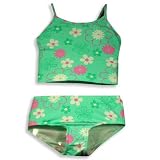 Girlfriends by Anita G. - Girls 2 Piece Tankini Swimsuit, Green, Fuschia, Pink