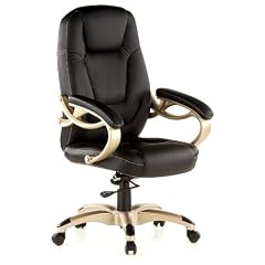 HJH Office/Buerostuhl24 668500 B�rostuhl / Chefsessel Triton 500 PU, schwarz / silber (Champagner)