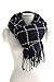 XY Fancy Unisex Fashion Long Shawl Big Grid Warm Lattice Large Scarf Navy Blue