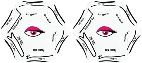 2PCS OPCC 12 in 1 Eyeliner Stencils Tool, Makeup Guide Quick Cat Eye Liner Tool