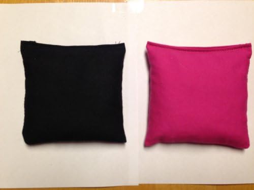 Regulation Cornhole Bags 17 COLORS Handmade Top Quality (Set Of 8) (Black/Pink)