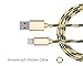 E-POWIND Nylon Braided 8Pin USB Lightning Charging Cable, 3-Pieces (3-Feet, 6-Feet, 9-Feet) - Gold / Black