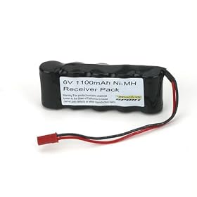 6V 1100mAh NiMH Receiver Pack with BEC from Losi/Team Losi RTR Electric Cars