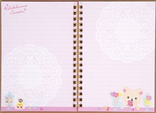 Imagen 3 de Cuaderno de Anillas del Oso Rilakkuma con Dulces macarrones