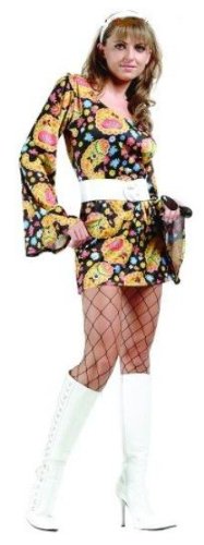 70s Disco Chick - Dress/Headband XXL Costume
