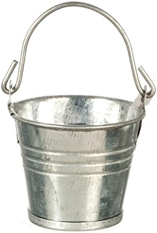 Dolls House Miniature Accessory Galvanised Metal Tin Bucket Pail by Miniatures World Paris