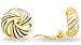 JanKuo Jewelry Gold Plated Antique Style Two Tone Spiral Knots Clip On Earrings