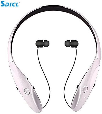 Bluetooth Headsets, SDICL Wireless Stereo Retractable Earbuds Bluetooth Headsets/earphones/earbuds, for iPhone/Android and other Bluetooth Device (950 SILVER)