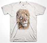 Lion Head 3D T-shirt, Awesome Realistic 3D Lion Design Shirt, XX-Large, White