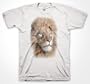Lion Head 3D T-shirt, Awesome Realistic 3D Lion Design Shirt, XX-Large, White