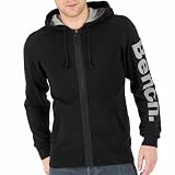 Bench Mens Rated Jersey Lined Zip Hooded Knit Top Black