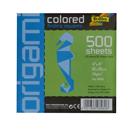 Folia origami paper 4-inch-by-4-inch assorted colors 50…