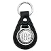 Graphics and More Personalized Custom Monogram Fancy font Scalloped Outline Black Leather Keychain