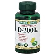 Nature's Bounty Vitamin D, Super Strength, 2000 IU, Softgels, 200 ct.